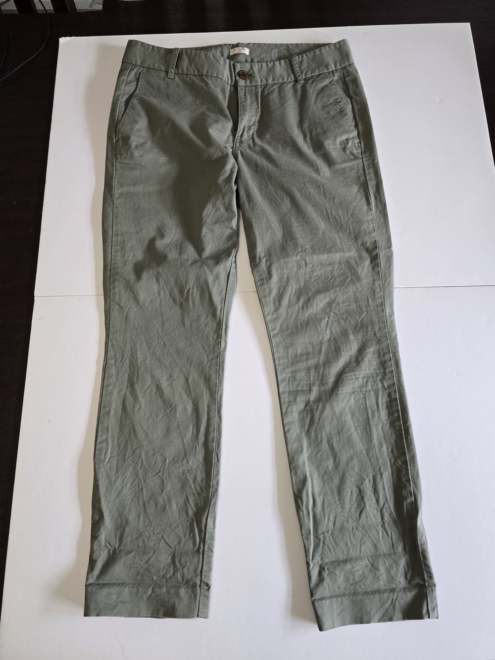 J. Crew Sage Green Frankie Stretch Chino Trousers